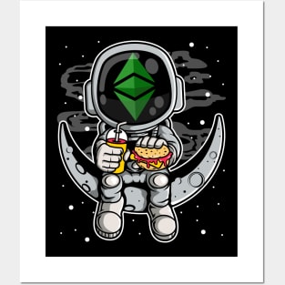 Astronaut Fastfood Ethereum Classic Crypto ETH Coin To The Moon Crypto Token Cryptocurrency Wallet Birthday Gift For Men Women Kids Posters and Art